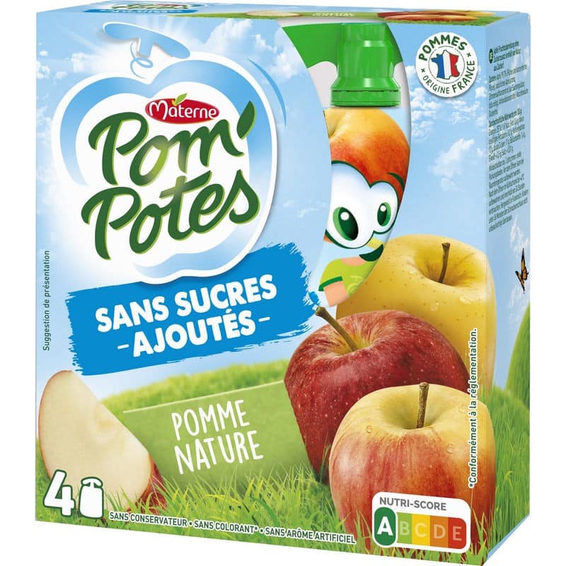 Compote pomme s/sucres ajoutés POM'POTES